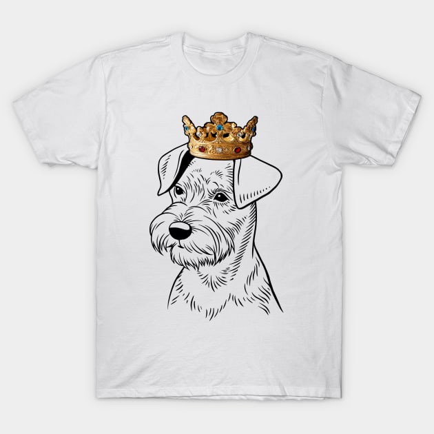 Miniature Schnauzer Dog King Queen Wearing Crown T-Shirt by millersye